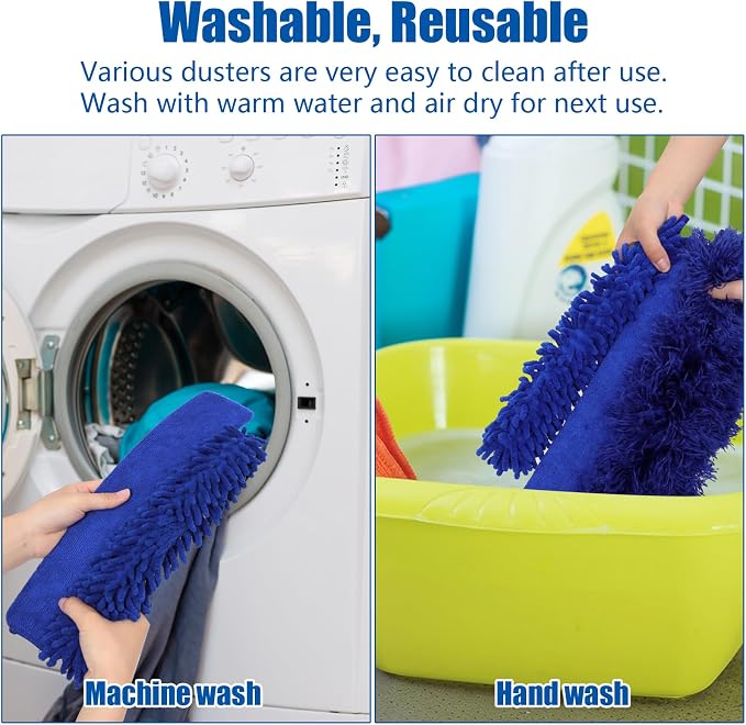 9PCS Dusters for Cleaning, Extendable Microfiber Duster - Image 7
