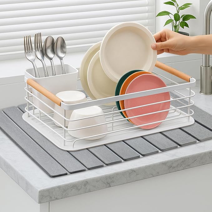 Large Stone Dish Drying Mat for Kitchen Sink Countertop Dish Drainer - Image 5