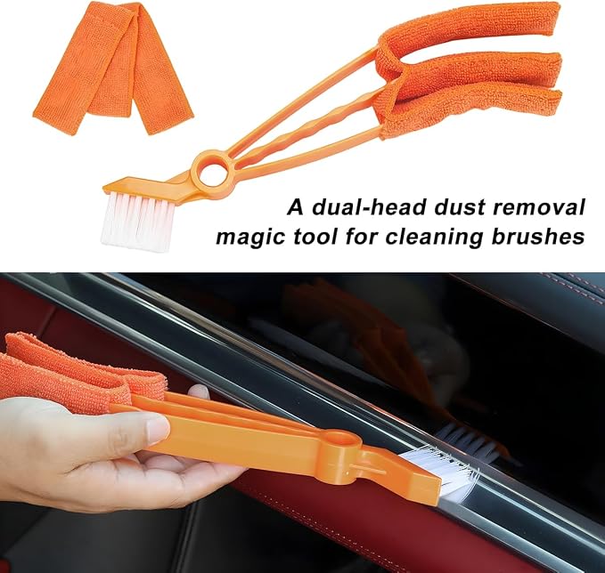 Mini Duster for Car Air Vent, Vehicle Air Conditioner Cleaner & Brush - Image 3