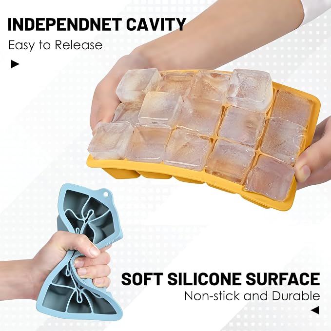 Silicone Ice Cube Trays 3Packs, Easy Release Ice Cube Molds - Image 5