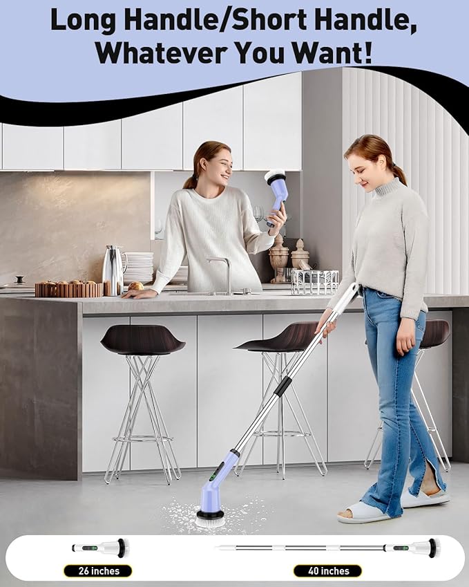 Electric Spin Scrubber for Cleaning Bathroom, Shower Scrubber Cordless Cleaning - Image 5