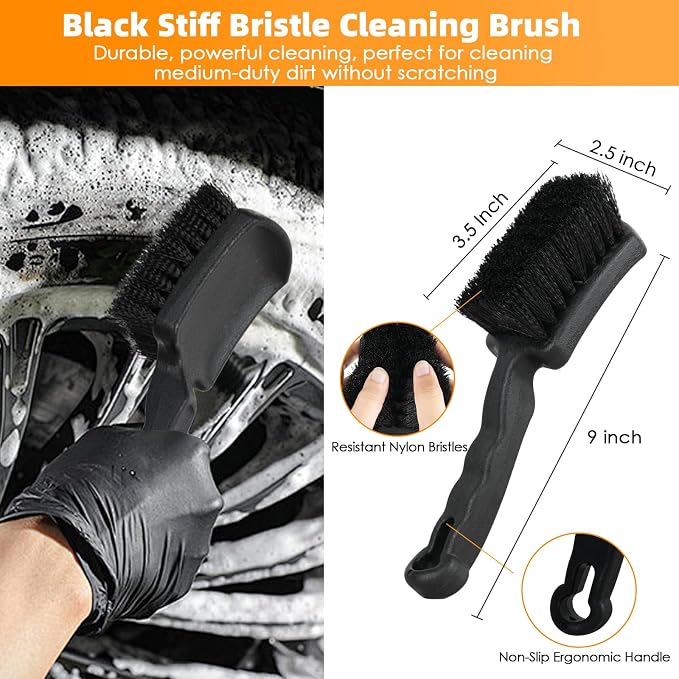 6PCS Car Rim Brushes for Cleaning Wheels, Car Detailing Cleaning Wash Brush Set - Image 4