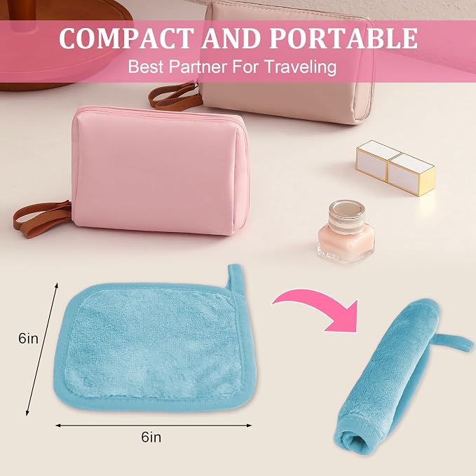 Makeup Remover Cloth 12 Pack, Ultra Soft and Reusable Microfiber Makeup Remover - Image 2