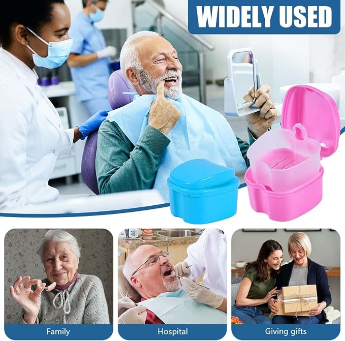 2 Pack Denture Bath Case Cup Box Holder Storage Container - Image 6