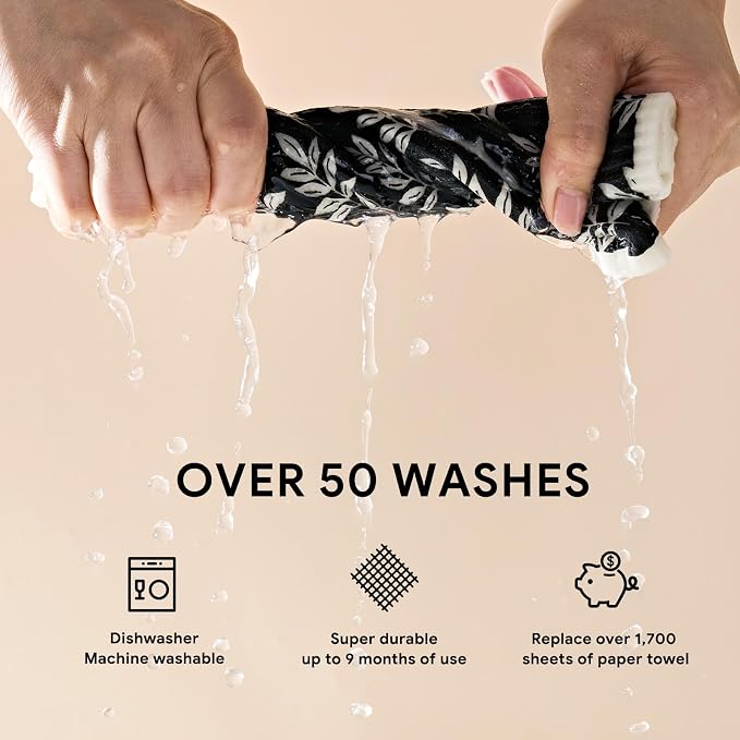 RECYCO Swedish Dishcloths for Kitchen | 4 Pack Oversized Washable Dish Rags | - Image 5