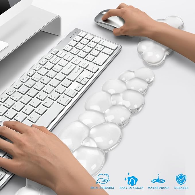 Gel Cloud Keyboard and Mouse Wrist Rest, Cute Wrist Support and Arm Support - Image 6