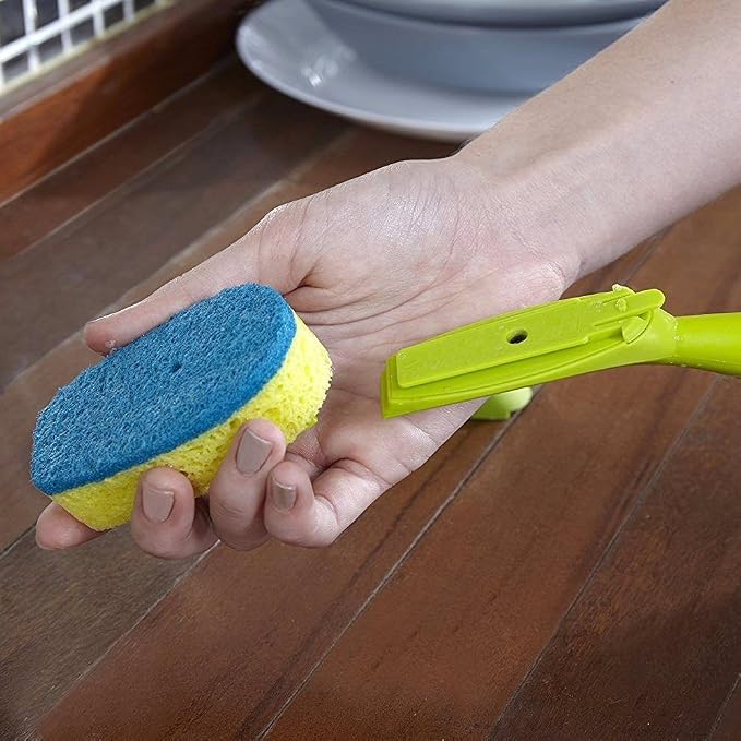 Full Circle Suds Up, Soap Dispensing Dish Brush, Tough Plant-Fiber Bristles & - Image 9
