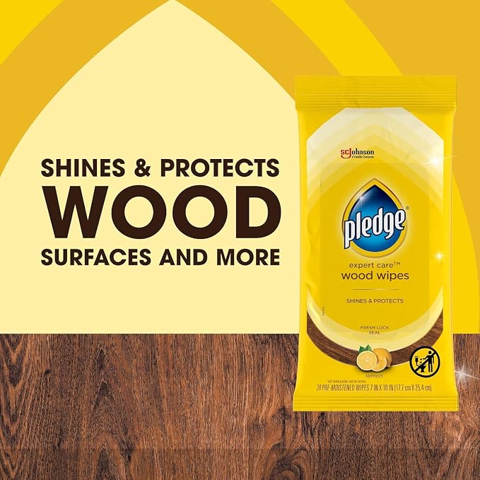 Pledge Expert Care Wood Wipes & Windex Ammonia-Free Glass Cleaning Wipes Bundle - Image 2