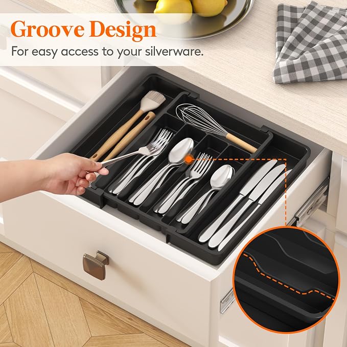 Lifewit Silverware Drawer Organizer, Expandable Utensil Tray - Image 8