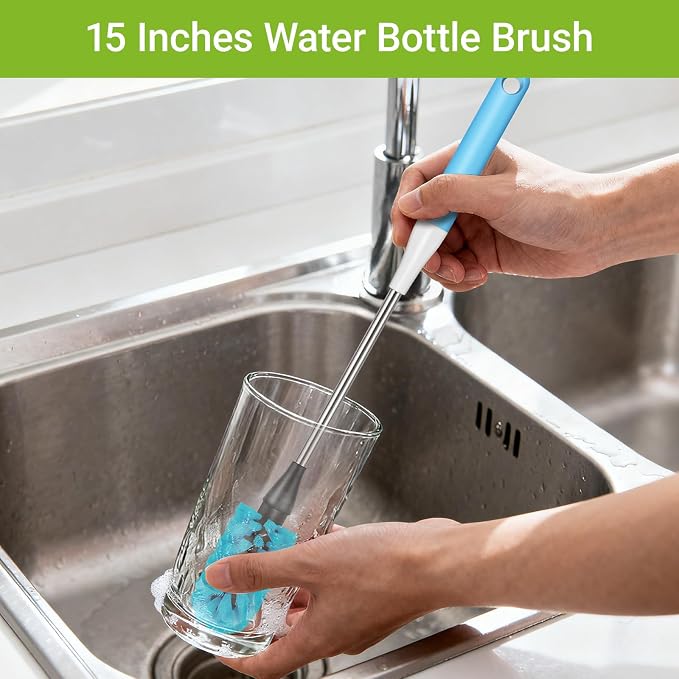 Water Bottle Brush, 15 Inches Bottles Brush, Long Handle Water Bottle Cleaner - Image 5