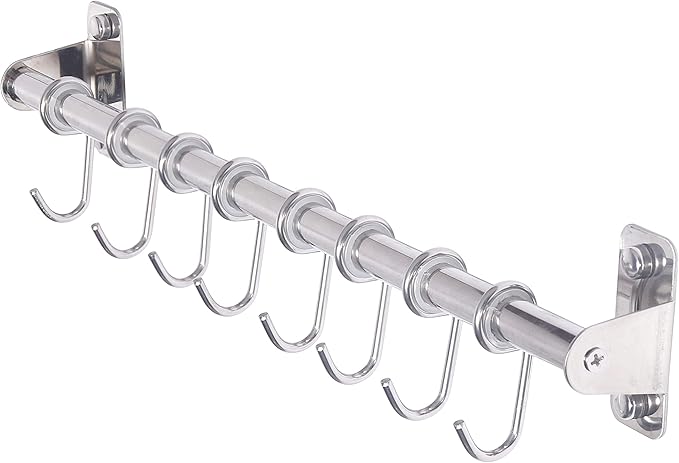 Dseap Kitchen Utensil Holder Hanger, Pot and Pan Rack Wall Mount, Kitchen Rail by Dseap