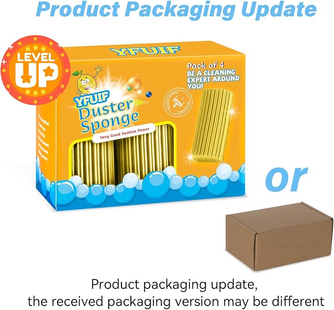 4 Pack Damp Clean Duster Sponge, Magic Sponge Eraser - Image 4