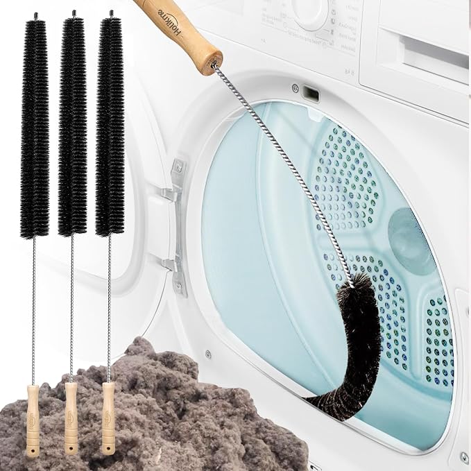 Holikme 3 Pack Dryer Vent Cleaner Kit Clothes Dryer Lint Brush Vent Trap by Holikme