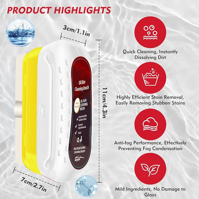 Automotive Oil Film Cleaning Brush, Upgraded Antifog & Rainproof Glass Cleaning - Image 6