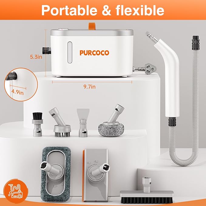 Pressurized Steam Cleaner Handheld 6 Multi-Surface Attachments small Mini Steam - Image 2