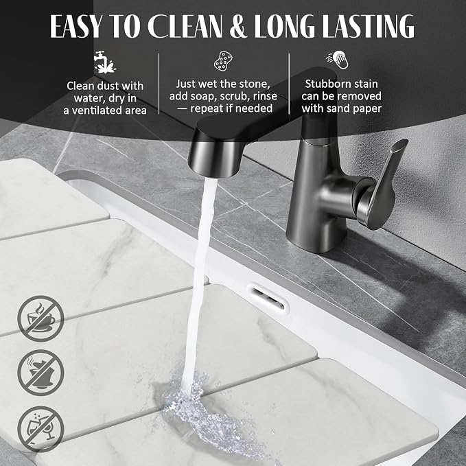 Large Stone Dish Drying Mats for Kitchen Counter, Eco-Friendly Absorbent - Image 6