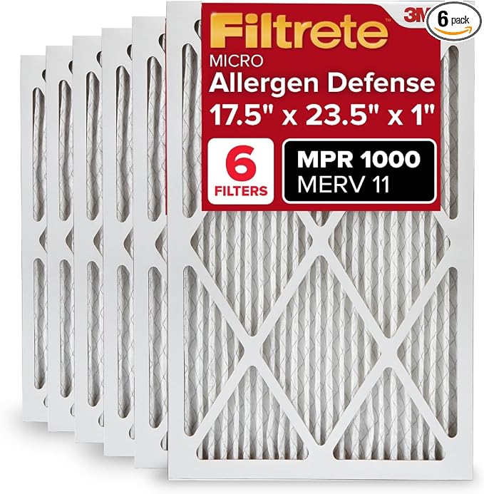 Filtrete 17.5x23.5x1 AC Furnace Air Filter, MERV 11, MPR 1000, Micro Allergen by Filtrete