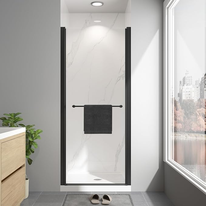 Frameless Pivot Shower Door 30"-32" W x 72" H, by EASYWORC