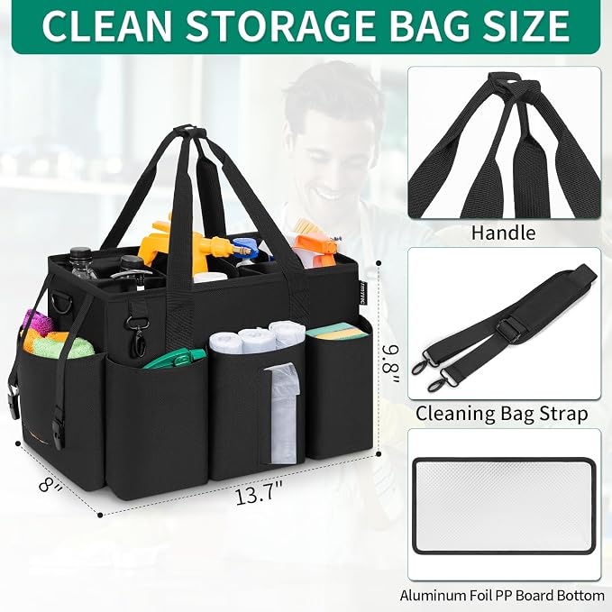 Wearable Cleaning Caddy Bag for Cleaning Supplies, Large Capacity Cleaning - Image 2