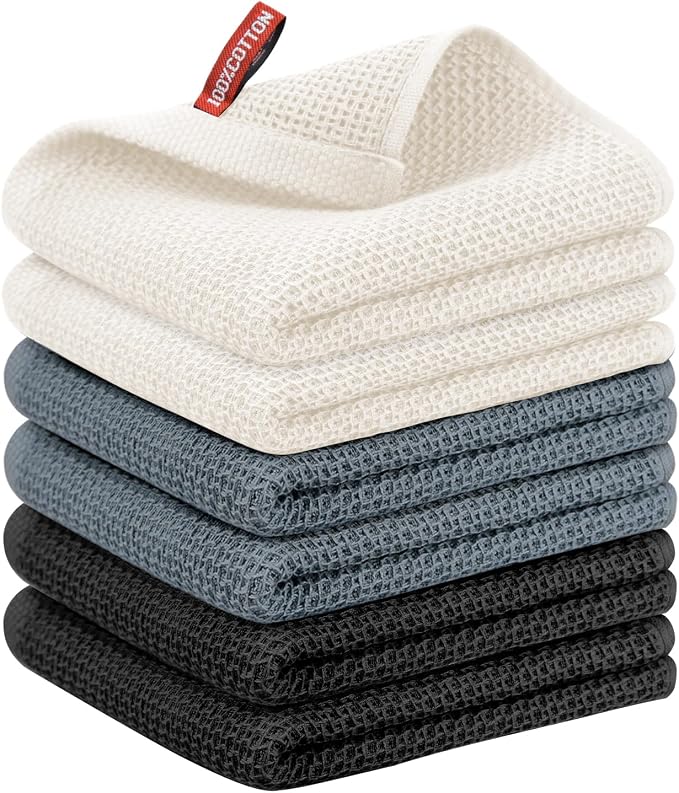 Nialnant 6 Pack Kitchen Hand Towels, 100% Cotton Dish Towels by Nialnant