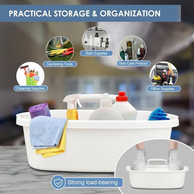 Cleaning Supplies Caddy with Handle, Portable Shower Caddy Organizer Plastic - Image 5