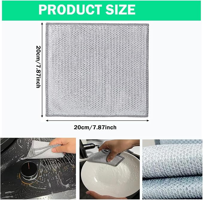 10 Pcs Upgrade 3-Layer Dish Cloth, Non-Scratch Steel, Premium Scrubbing - Image 3