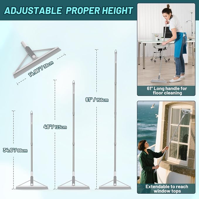 KOLLIEE Floor Squeegee Broom Rubber Window Squeegee - Image 3