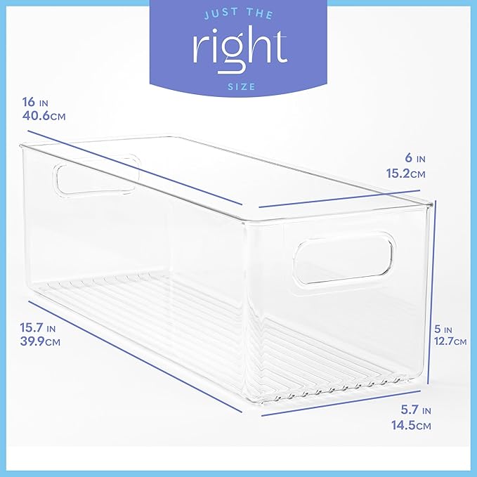 Plastic Food Storage 4 Pack Clear Container Bin - Image 3