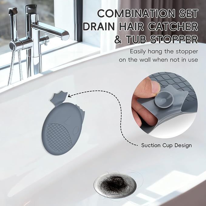 Bathtub Drain Hair Catcher, Wokdada Fast Drainage Shower Drain Hair Catcher - Image 3