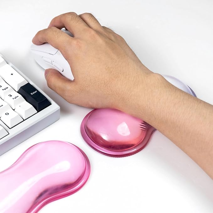 Ergonomic Gel Keyboard and Mouse Wrist Rest Set – Clear Wrist Rest - Image 6