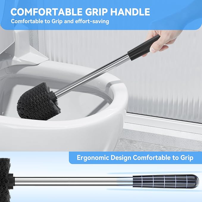 Toilet Brush, Toilet Brush and Holder Sliver Toilet Bowl Brush - Image 3