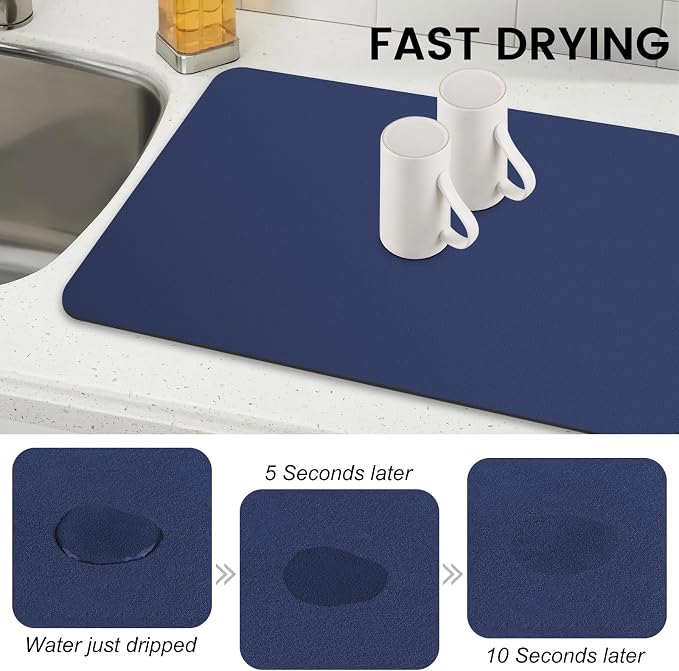 WISELIFE Dish Drying Mat Super Absorbent Drying Mat Large Dish Drying Mats - Image 4