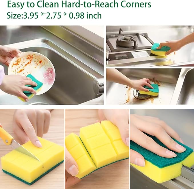 Sponges Kitchen 16 Count, Heavy Duty Scrub Sponges - Image 6
