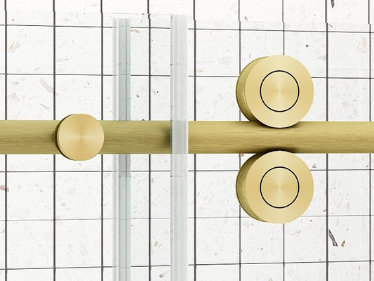 Sunrosa Frameless Shower Door, 44-48" W x 76" H Sliding Shower Door - Image 2