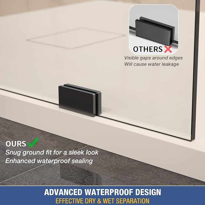 Shower Glass Panel 34" x 79" Easy-to-Clean Treated, 3/8" Tempered Glass Shower - Image 2