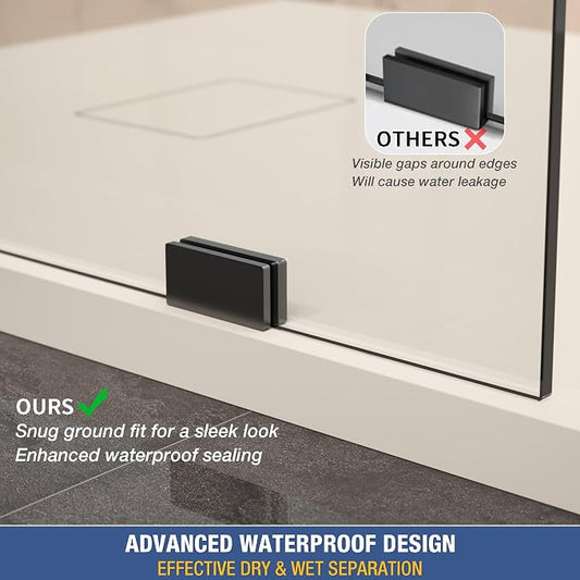 Shower Glass Panel 34" x 79" Easy-to-Clean Treated, 3/8" Tempered Glass Shower - Image 2