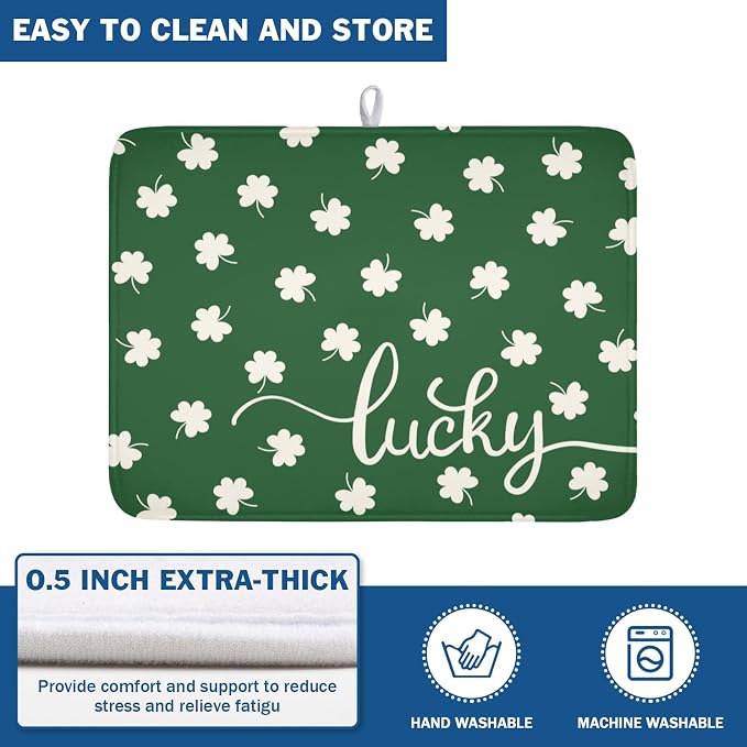 St Patricks Day Lucky Clover Dish Drying Mats - Image 5