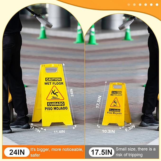 XPCARE 24 Inches Caution Wet Floor Sign, A Frame Safety Wet Floor Signs - Image 3