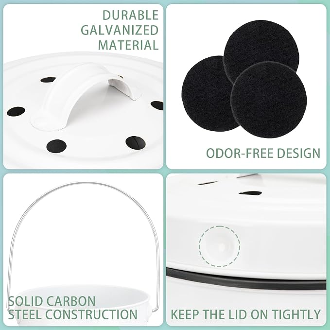 Vipush Compost Bin with Lid Small Countertop Compost Bin includes Inner Liner & - Image 4