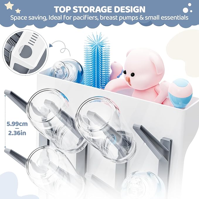 Dayacoco Baby Bottle Drying Rack, Space Saving Vertical Bottles Dryer Holder - Image 4