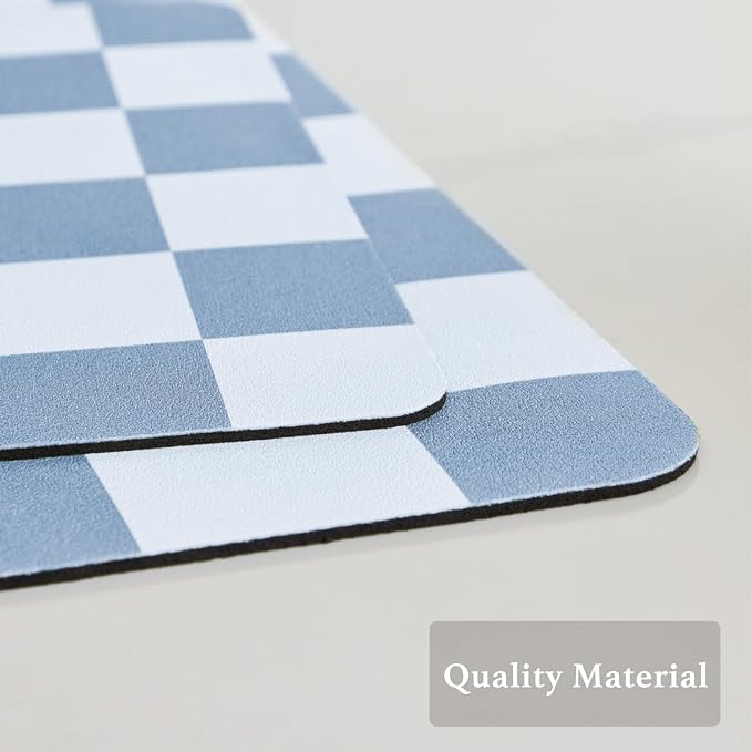 Checkered Dish Drying Mat for Kitchen Counter, Coffee Bar, Coffee Station - Image 6