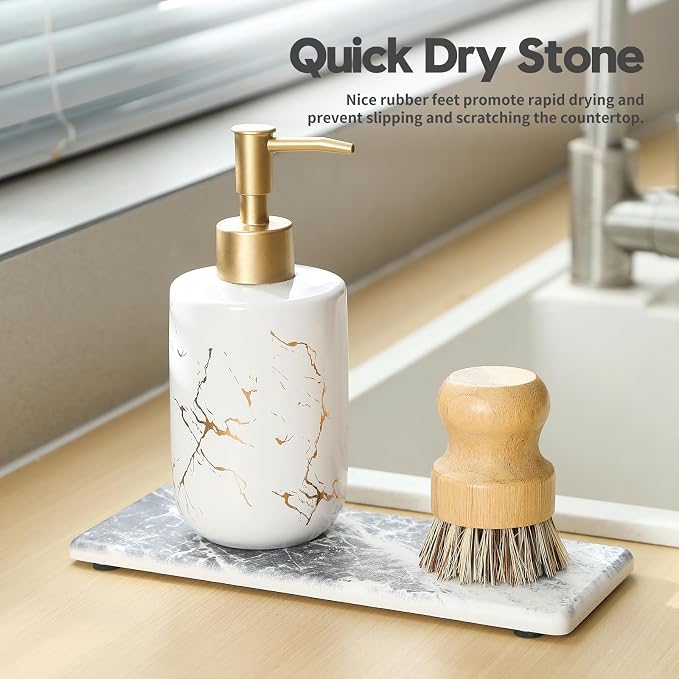 2PCS Bathroom Sink Vanity Trays, Water Absorbing Diatomite Stone Quick Drying - Image 3