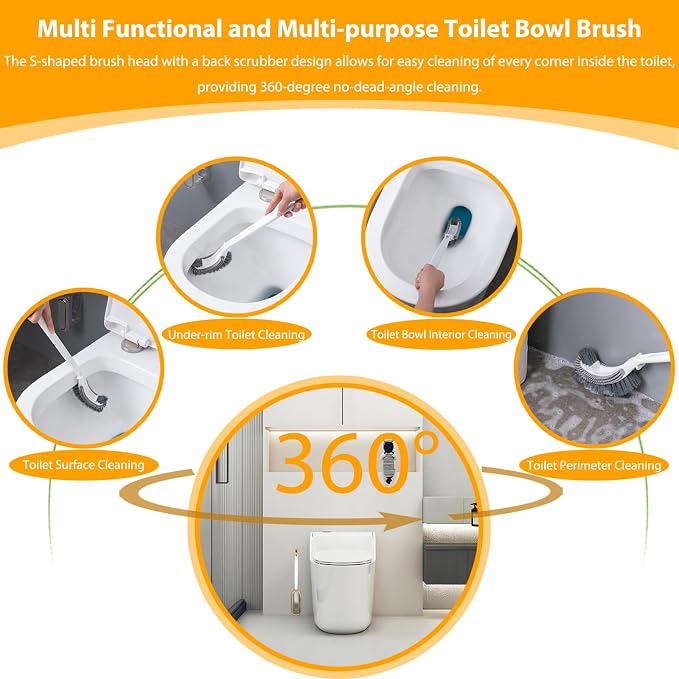 Curved Toilet Brush and Holder Set 2 Pack - Image 4