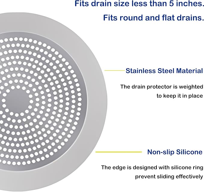 Round Shower Drain Cover Hair Catcher 5.5 inch, Hair Stopper - Image 5