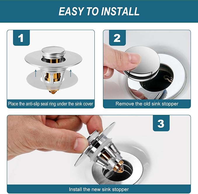 Universal Bathroom Sink Stopper - Image 3