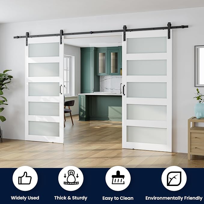 SmartStandard 68 x 84 in Glass Barn Door - Image 2