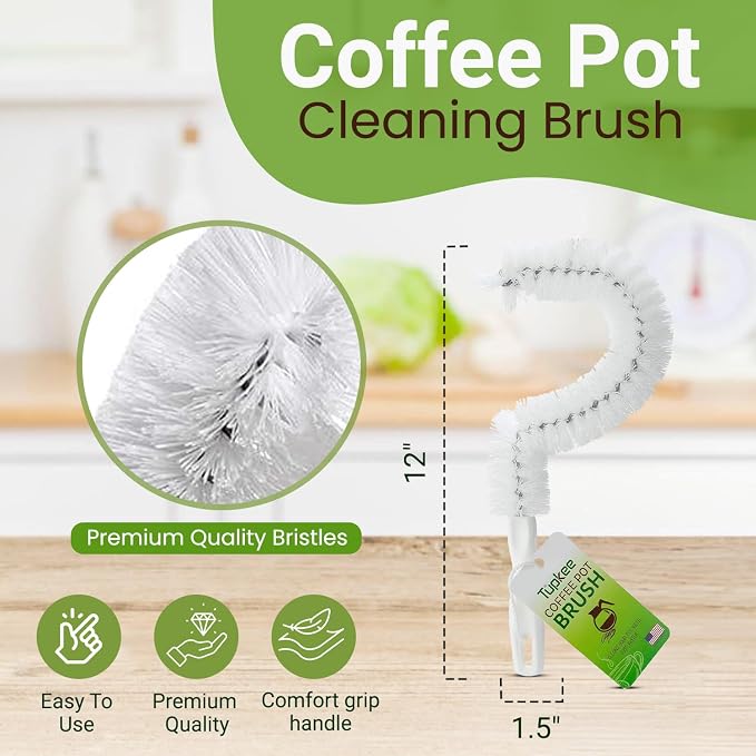 Tupkee Coffee Pot Cleaning Brush – Non Scratching, Long Lasting Bristles - Image 2