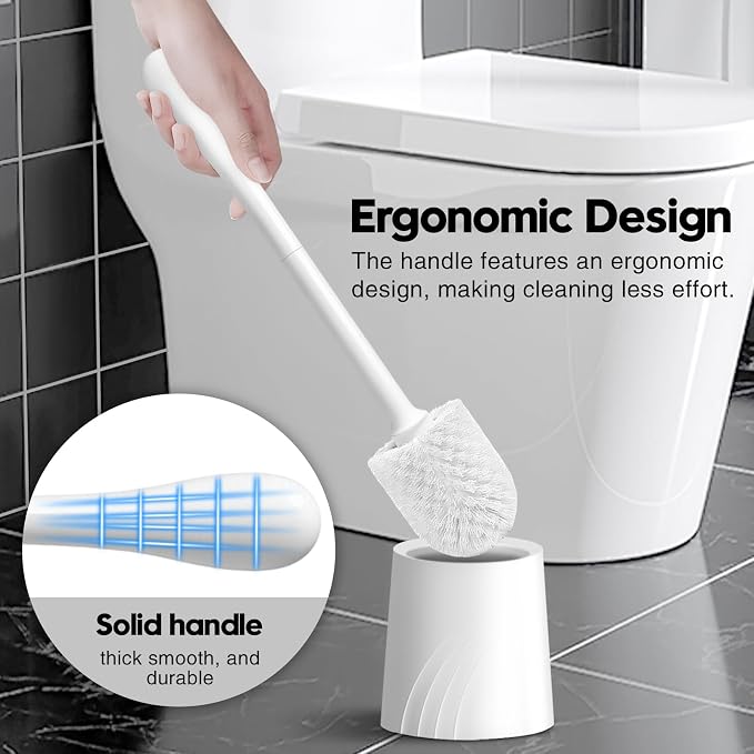2 Pack Toilet Brush and Holder Set, Toilet Bowl Brush - Image 5