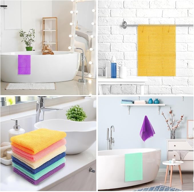 UJFQBH 6 Pieces African Net Sponge Long Bath Sponge Exfoliating Shower Body - Image 5