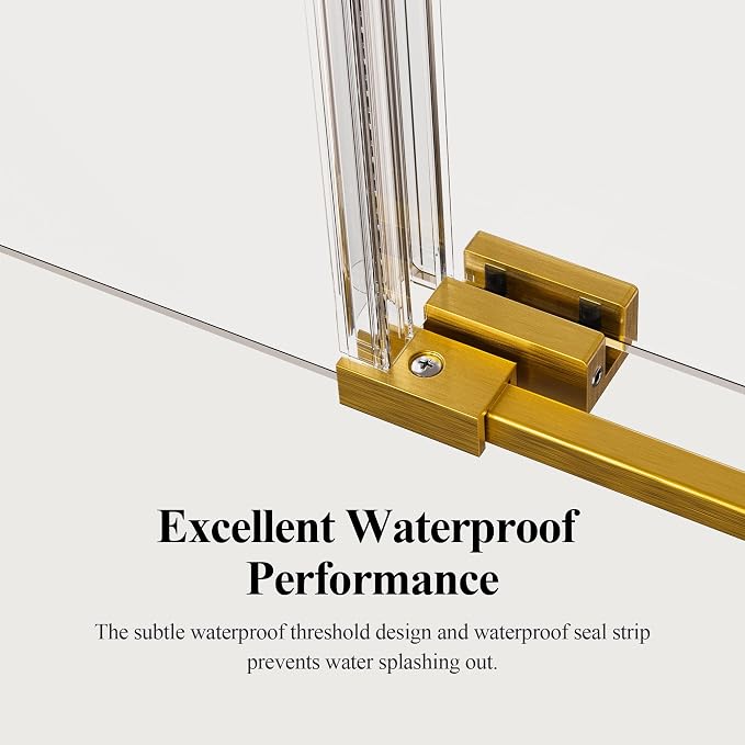 50-54" W x 76" H Frameless Sliding Shower Door, Safety Bathroom Single Sliding - Image 8